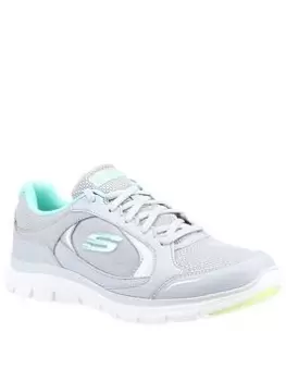 Image of Skechers Flex Appeal 4.0 True Clarity Trainers, Grey, Size 5, Women