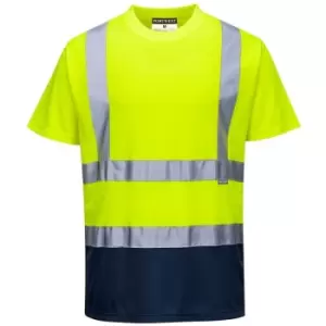 Image of Portwest S378YNRL - sz L Two Tone T-Shirt - Yellow/Navy - Yellow/Navy