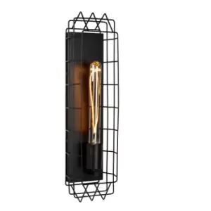 Image of Lattice Industrial Wall Light - 1xE27 - Black