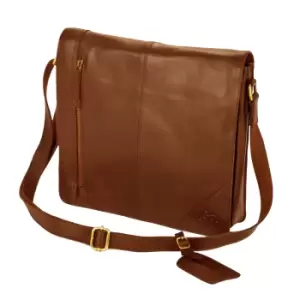 Image of Eastern Counties Leather Wide Messenger Bag (One size) (Tan)