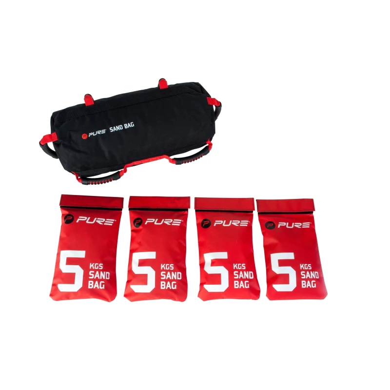 Image of Pure2Improve Sandbag Black/Red 4X5Kg Black unisex