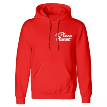 Image of Toy Story - Pizza Planet Badge Unisex Medium Hooded Sweatshirt Pullover - Red