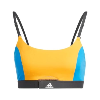 Image of adidas Aeroimpact Luxe Training Light-Support Bra Womens - Orange Rush / Bright Blue / Ca