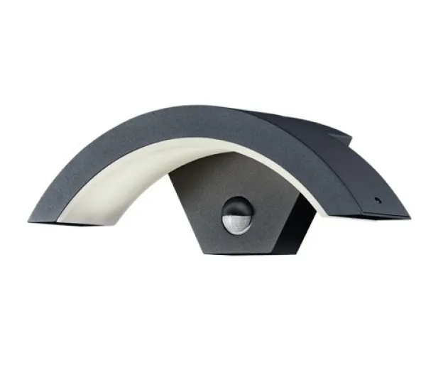 Image of Ohio Modern Outdoor Modern Wall Lamp Anthracite 3000K IP54 with PIR