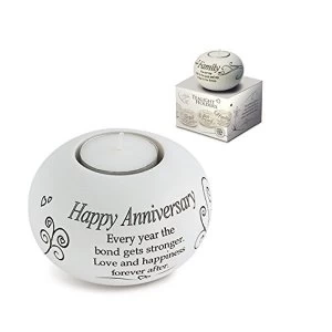 Image of Said with Sentiment Tea Light Holders Happy Anniversary