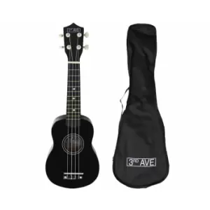 Image of 3rd Avenue STX40 Soprano Ukulele with Bag, black