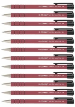 Image of Q-Connect Red Lamda Ballpoint Pen (Pack of 12)