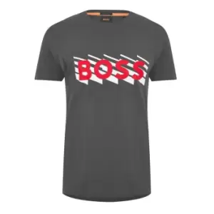 Image of Boss Graphic Logo Print T-Shirt - Grey