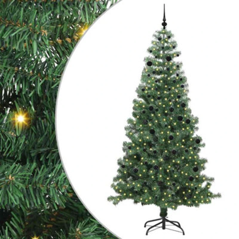 Image of Vidaxl Christmas Tree With 300 Leds With Stand Green 240 Cm Pvc