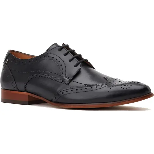 Image of Base London Mens Barbera Formal Casual Brogues Shoes - UK 10 Black male GDE2775BLK10