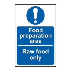 Image of Food Preparation Area Raw Food Only - Sav (200 x 300mm)