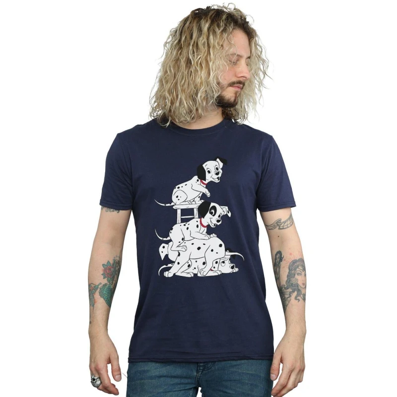 Image of Disney Men 101 Dalmatians Chair T-Shirt in Navy Size: Small Navy S Male 5057736600573