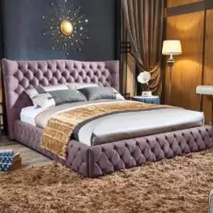 Image of Envisage Trade - Gerald Upholstered Beds - Plush Velvet, Small Double Size Frame, Pink - Pink