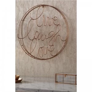 Image of Live Laugh Love Gold Metal Wall Art