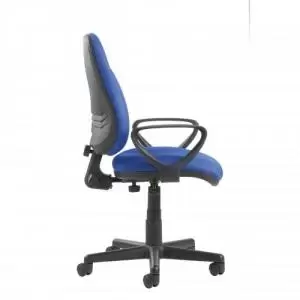 Image of Bilbao fabric operators chair with lumbar support and fixed arms -