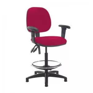 Image of Jota draughtsmans chair with adjustable arms - Diablo Pink