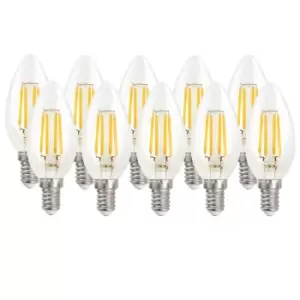 Image of 4.5 Watts E14 LED Bulb Clear Candle Warm White Dimmable, Pack of 10