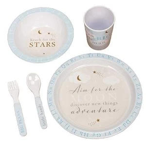 Image of Bambino 5 Piece Melamine Tableware Set - Blue