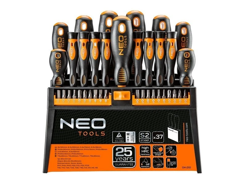 Image of NEO TOOLS 04-210 Bolt Extractor Set Number of tools: 37, Spanner Size: H6 (bit) Tool Steel Bolt Extractor Set (6821)