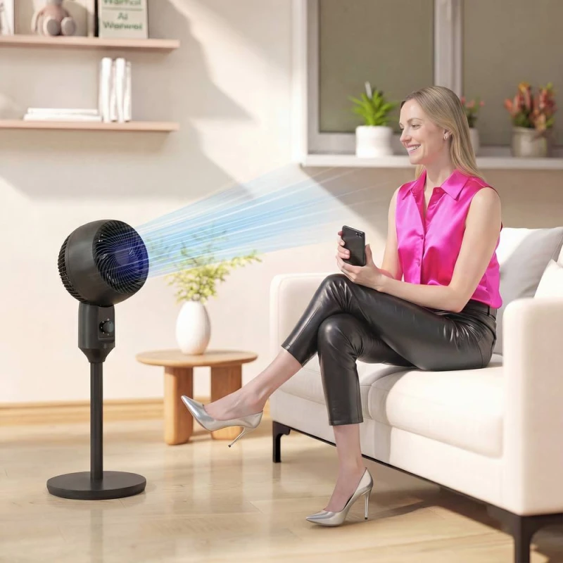 Image of HOMCOM Speed Adjustable Oscillating Air Circulator Cooling Fan in Black Unisex