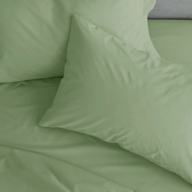 Image of Catherine Lansfield Catherine Lansfield 'Easy Iron Percale' Standard Pillowcase Pair in Light Green Size: Standard Pillow Case Light Green Standard
