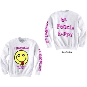 Image of Yungblud - Raver Smile Unisex Medium Sweatshirt - White