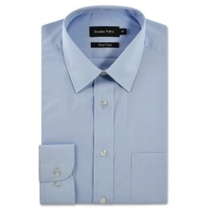 Image of Double Two Pale blue classic cotton blend Easy iron shirt - 15.5