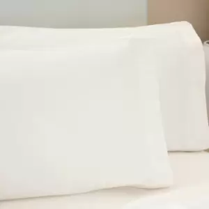 Image of Belledorm 200 Thread Count 100% Egyptian Cotton Housewife Pillow Cases, Ivory, Pair