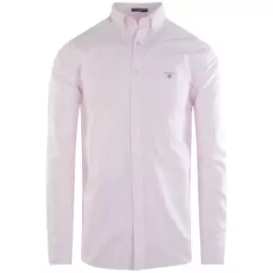 Image of Gant Oxford Banker Shirt In Pink - Size L