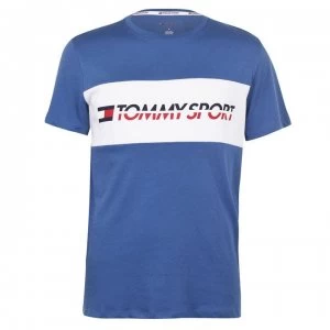 Image of Tommy Sport Tommy Basic Logo T Shirt - Bijou Blue
