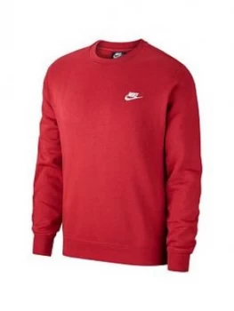 Image of Nike Sportswear Club Crew Neck Sweat - Red