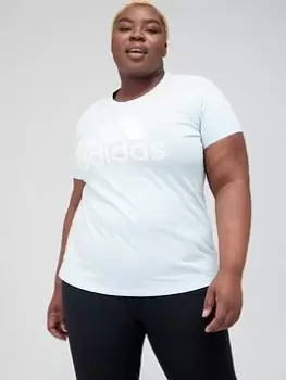 Image of adidas Big Logo Tee (Plus Size) - Light Blue, Size 4X, Women