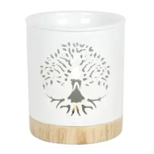 Image of White Tree of Life Cut Out Oil Burner