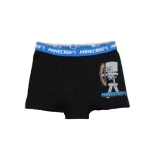 Image of Minecraft Boys Boxer Shorts Set (Pack of 3) (4-5 Years) (Grey/Blue/Black)