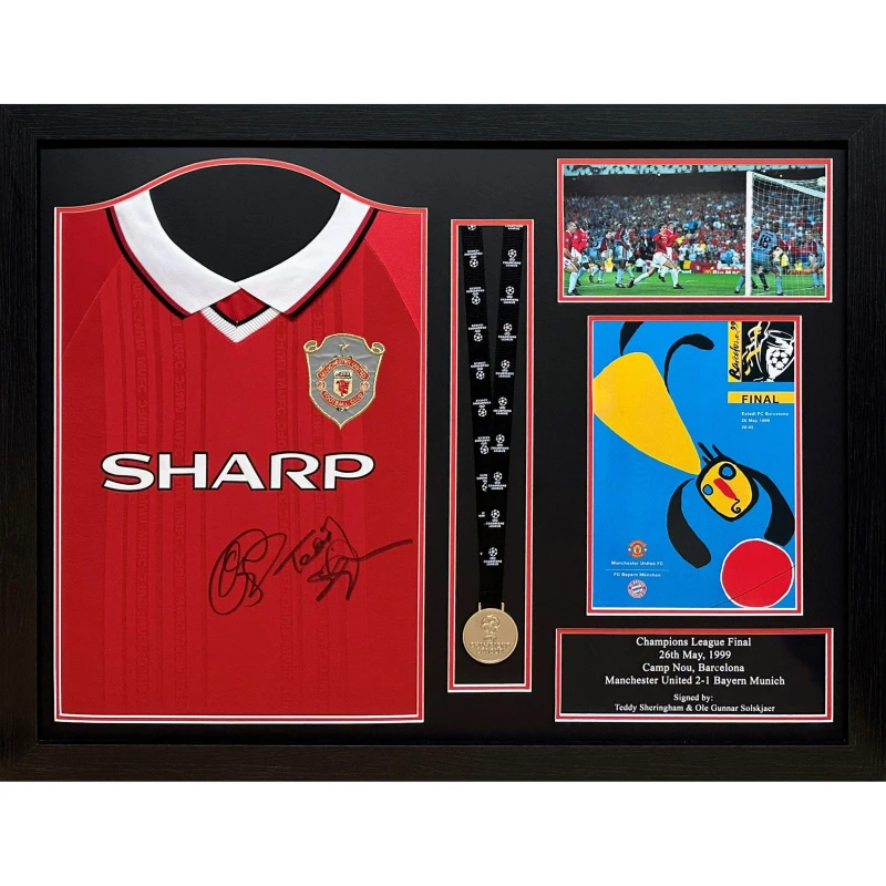 Image of AllStarSignings Ltd Teddy Sheringham and Ole Gunnar Solskjaer signed Red unisex One Size