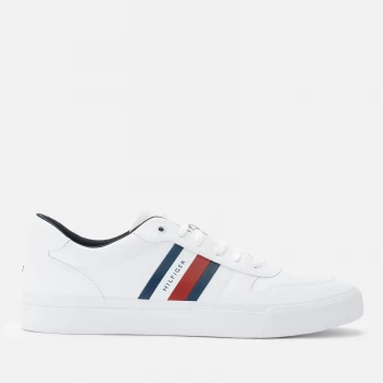 Image of Tommy Hilfiger Mens Core Corporate Stripes Vulcanised Trainers - White - UK 11