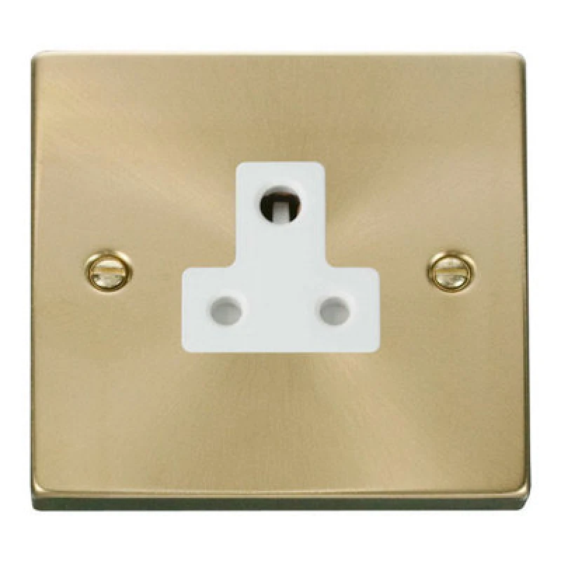 Image of SE Home Satin / Brushed Brass 1 Gang 5A Round Pin Socket Gold unisex