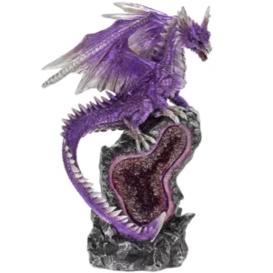Image of Dragon With Lights Purple Figurine By Lesser & Pavey