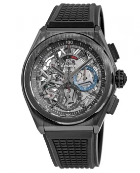 Image of Zenith Defy El Primero 21 Black Rubber Mens Watch 49.9000.9004/78.R782 49.9000.9004/78.R782
