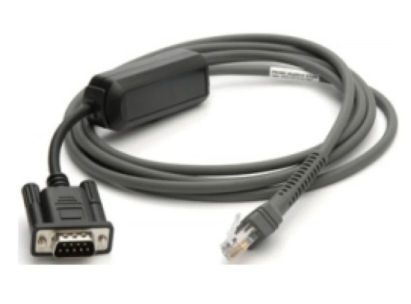Image of Zebra CBA-R10-S07ZBR serial cable Black 2.13 m DB9 RJ-45