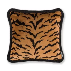 Image of Velvet Tiger Gold Filled Cushion 43x43cm