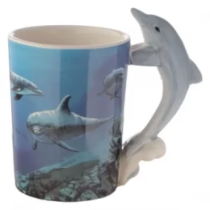 Image of Sealife Printed Mug with Dolphin Handle