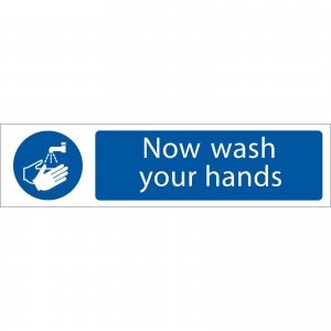 Image of Draper Now Wash Your Hands Sign 200mm 50mm Standard