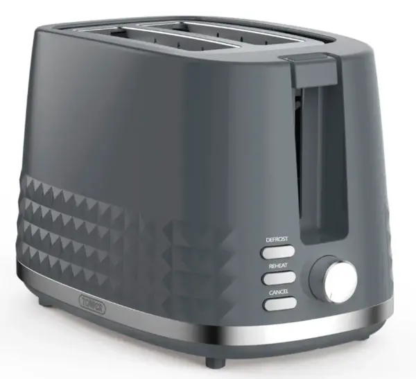 Image of Tower Solitaire T20082GRY 2 Slice Toaster