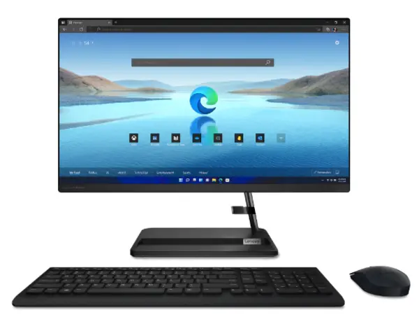 Image of Lenovo IdeaCentre AIO 3 Gen 6 (24" AMD) AMD Ryzen 5 5500U Processor (2.10 GHz up to 4.00 GHz)/Windows 11 Home 64/512GB SSD M.2 2280 PCIe QLC