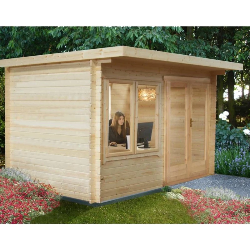 Image of Shires Belgravia 28mm Log Cabin 12 x 8 Feet in Light Brown Light Brown Unisex