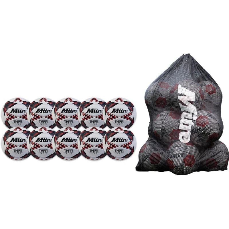 Image of Mitre Mitre Impel Evo Football Pack White unisex Size 3
