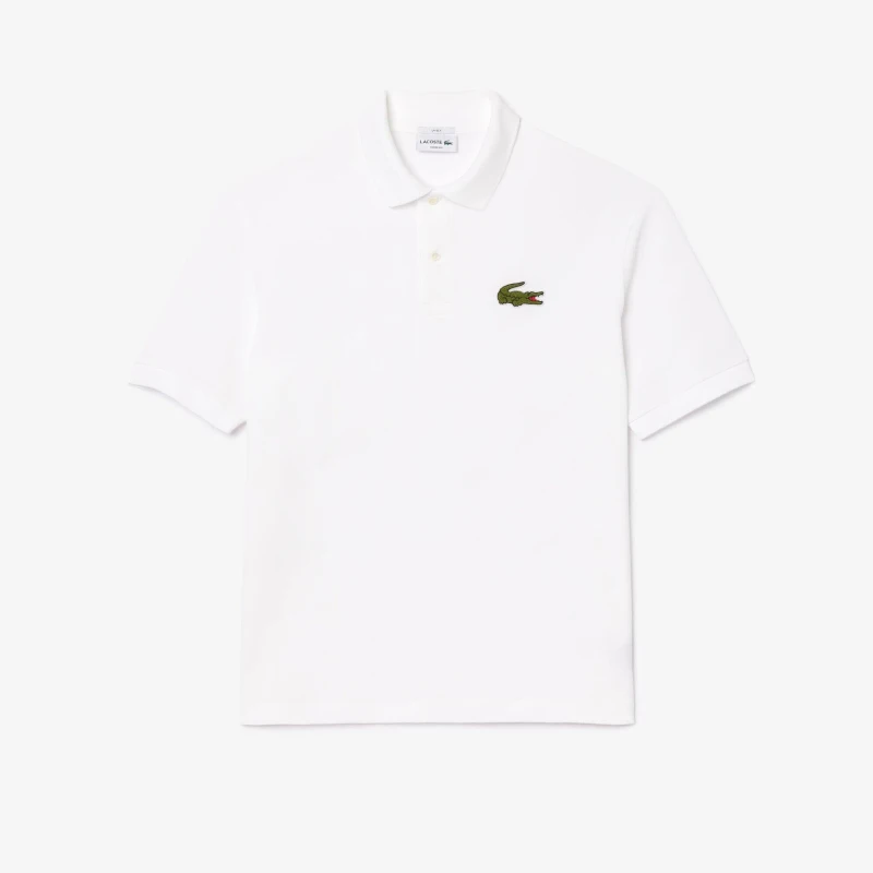 Image of Lacoste Loose-Fit L.12.12 Piqu Badge Polo Shirt White male 2XS
