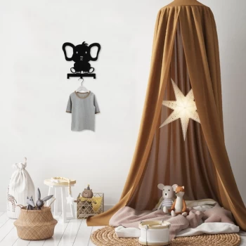 Image of Elephant 2 - Black Metal Wall Hook