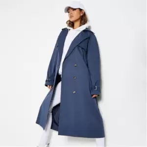 Image of I Saw It First Classic Trench Coat - Blue